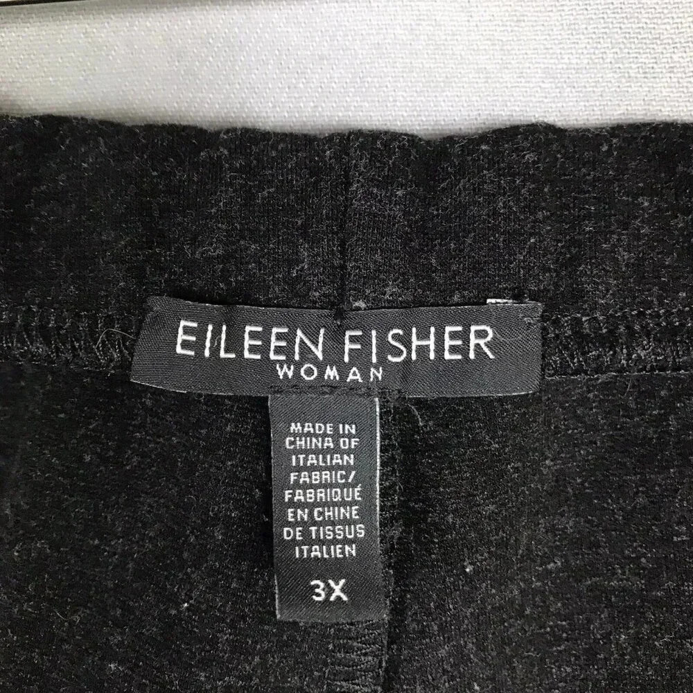 Eileen Fisher Ponte Knit Stretch Pull On Pants Women's Size 3X Black Melange - Picture 7 of 15